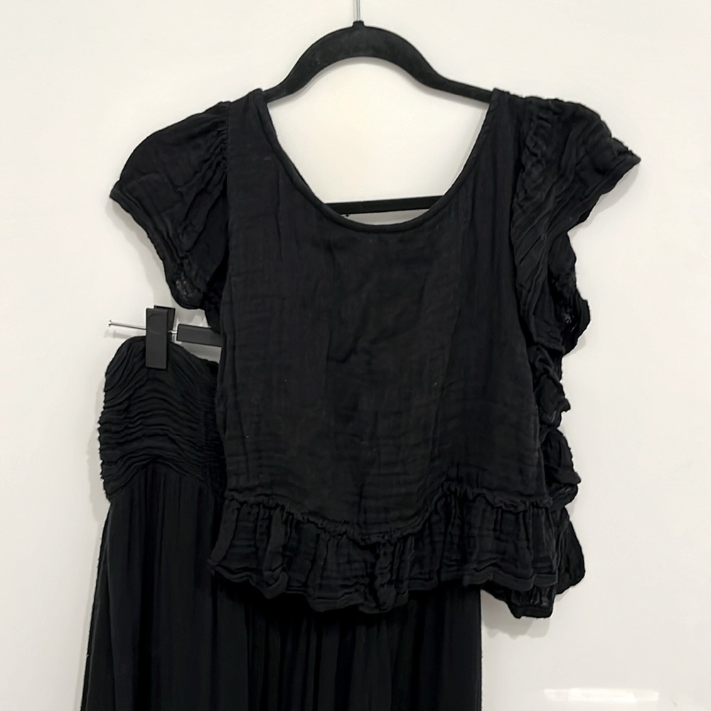 Free People Black Matching Set